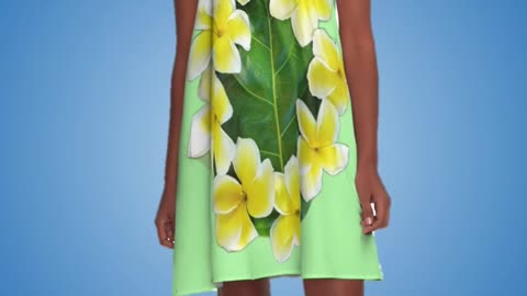 Plumeria Dress | A-Line Flower Printed Dress ✨ YouTube Shorts Video 11