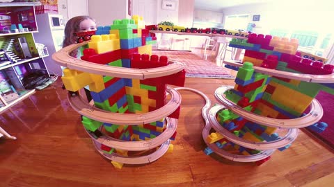Awesome double mountain spiral train tracks