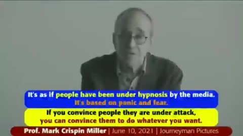 prof. Mark Crispin Miller dice que las personas estan bajo hipnosis Covid 19 Plandemia Cornavirus