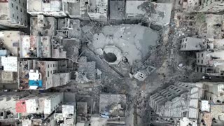 Drone shows scale of destruction in Gaza City