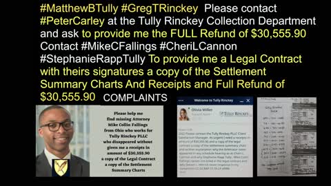 US Supreme Court Complaints -Tully Rinckey PLLC Collection Department Peter Carley - Matthew B. Tully - Greg T. Rinckey - Refund $30,555.90 Breach Of Contract Legal Malpractice #SMNINews