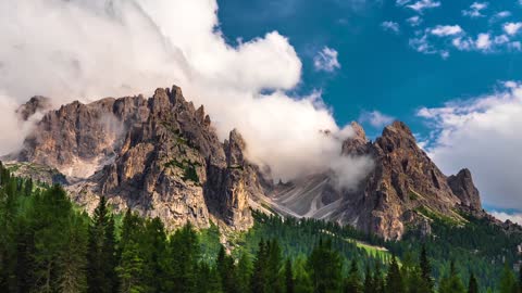 Mountain glacier clouds scenic