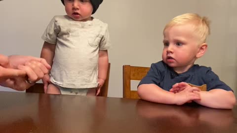 Twins Have No Self Control for Fruit Snacks