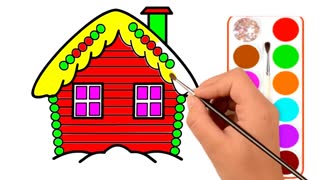 Drawing and Coloring for Kids - How to Draw Candy House