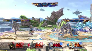 Dark Samus and Ridley Vs Meta Knight and Fox on Big Battlefield (Super Smash Bros Ultimate)