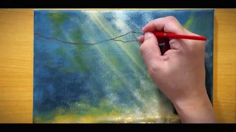 Autumn Scenery Painting _ Acrylic Painting _ STEP by STEP
