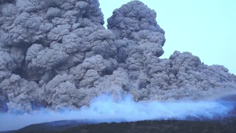 A volcanic eruption