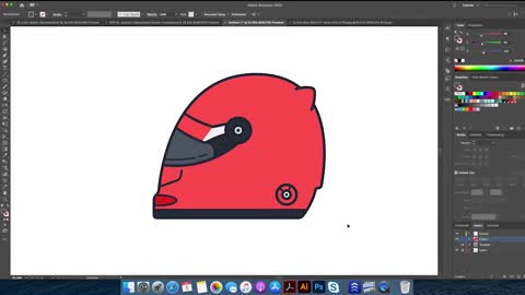 Illustrator drawing - teach you how to draw a Ferrari F1 racing helmet X