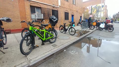 Migrant shelter and ebike parking lot