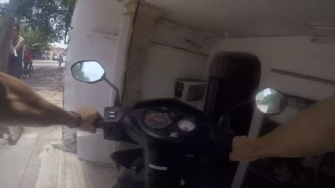 Moped riding turns into instant epic fail!