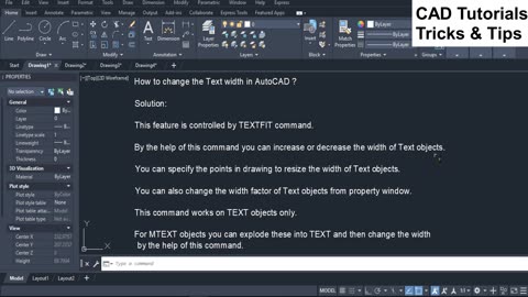 How to change the Text width in AutoCAD (TEXTFIT command AutoCAD)