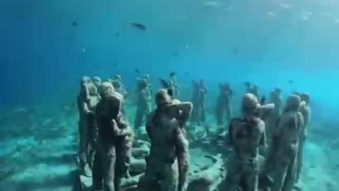 My friends filmed an underwater sculpture called "Nesting Lovers"