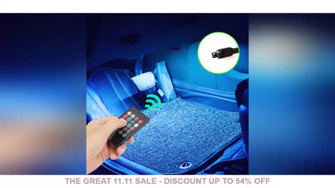 Led Car Foot Ambient Light With USB Cigarette Lighter Backlight Music Control App RGB Auto Interior