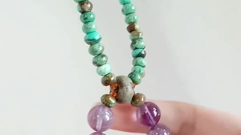 Ametrine Natural turquoise orange Garnet faceted beads gemstone necklace full strand 16inch