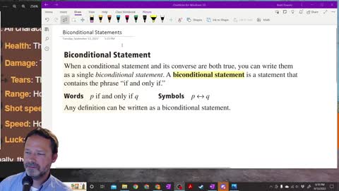 Geometry Section 2.1 - Biconditional Statements