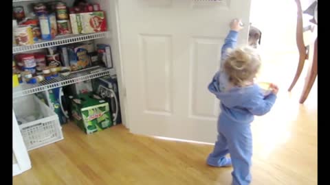 Attention Starved Toddler Locks Herself In Pantry
