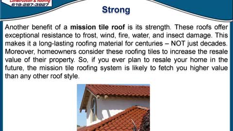 Reasons to Choose Mission Tile Roof for Your Property