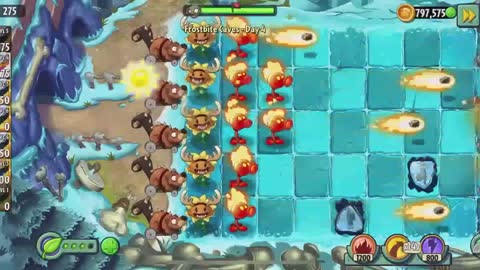 Plants vs Zombies 2 Frostbite Caves - Day 4