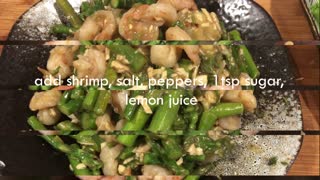 Shrimp Asparagus with Lemon Garlic Sauce
