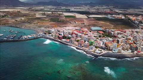 view from the height of the city on the atlantic coast tenerife canary islands spain