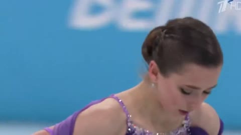 Kamila Valieva cries after she rolled back her short program