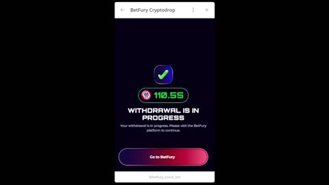 BetFury Cryptodrop (Telegram) - 6th Payment Withdraw +110.55 BFG | Total: 558.17 BFG