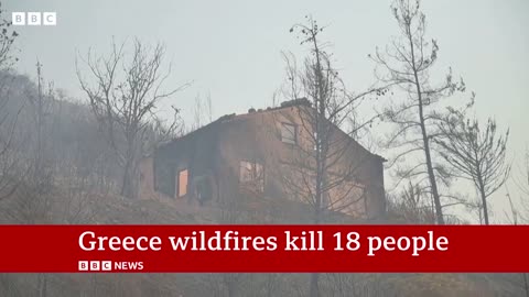 How fast are the Greece wildfires spreading in Avantas - BBC News