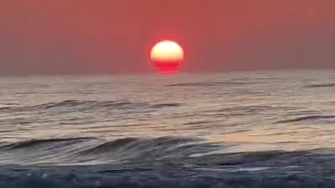 sunset sea waves evening wind