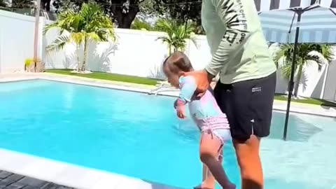 little kids swimming