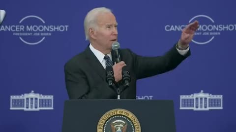 Biden to cancer patients standing on a balcony above him: "Don't jump from up there!"