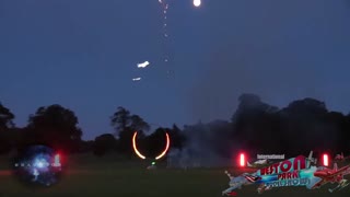 RC Planes Flying into Fireworks at Park,