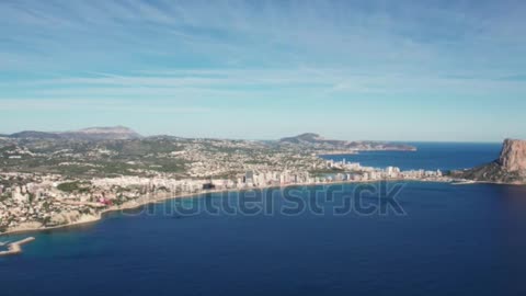 stock-footage-a-seaside-city-on-the-shores-of-the-mediterranean-sea-spanish-tow