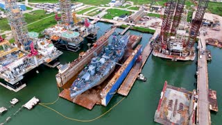 Battleship Texas Dry Dock Video Footage