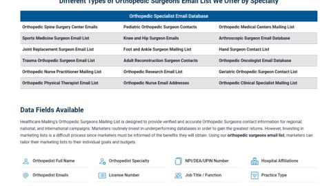 Top Orthopedic Surgeons Email List in U.S.A
