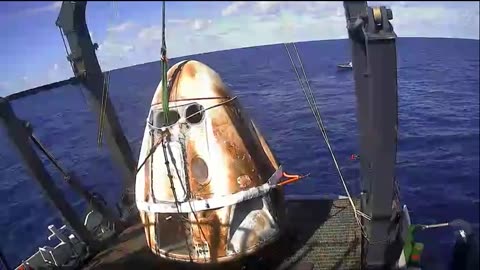 Spacex crew dragon return from space station on demo-1 Misson