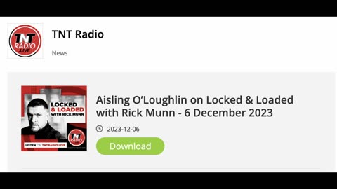 Aisling O'Loughlin on Locked & Loaded with Rick Munn, Dec 6 2023
