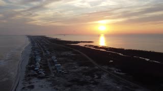 Fort Morgan Beach sunset from the sky