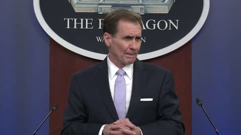 Pentagon press secretary John Kirby holds briefing.