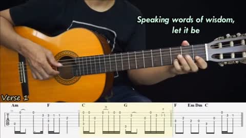 Let It Be - The Beatles (Tutorial,Lyrics,Chords)