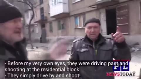 Ukranians saying Ukraine were shooting at and bombing the innocent