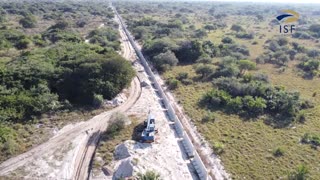 Drone footage of buildings Mozambique border fence in KZN