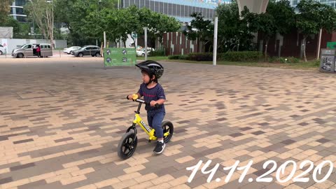 Practicing bike Strider - Hong Kong Kids life