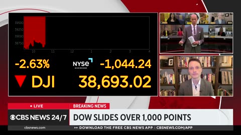 Stock market suffering disastrous day, Dow slides over 1,000 points