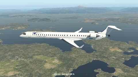 CRJ-1000 flight time - Xplane 11 - Washington State to Canada -