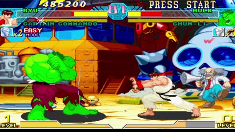 Ryu + Captain Commando vs Hulk + Chun Li