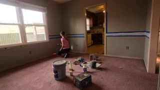 diy HOUSE RENOVATion painting dining room trim