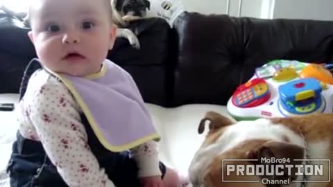 Dog &babies-Babies annoying dogs – Cute and funny baby & dog compilation