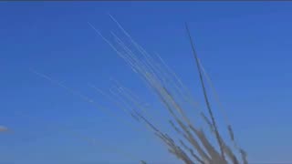 NOW - Hamas launches massive rocket barrage towards Israel. Pt 1