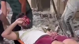 Footage of bombs being dropped on populated areas in Gaza.