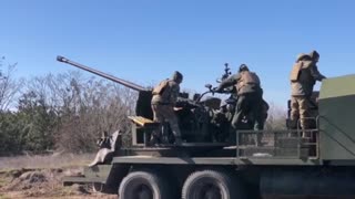 🎶 Ukraine Russia War | S-60 57mm Cannon on Ukrainian Kraz Synced to Music | RCF